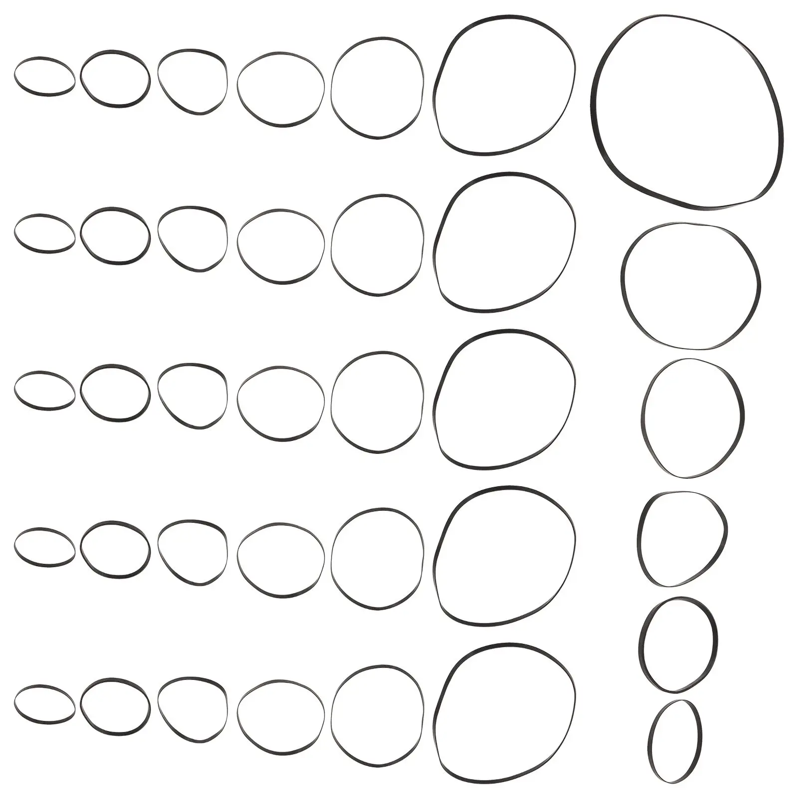 

50 Pcs Cassette Tape Recorder Belt Replacement Rubber Belts for DVD Drive Video Machine Personal Stereo Recorder Repair Flat