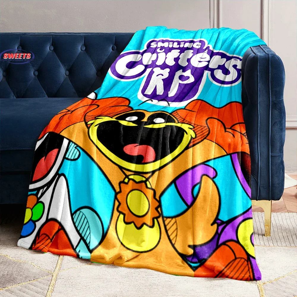 Funny S-Smiling C-Critter Horr0r Cartoon Flannel Blanket for Bed Bedroom Sofa Picnic,Throw Blanket for Cover Outdoor Leisure Nap