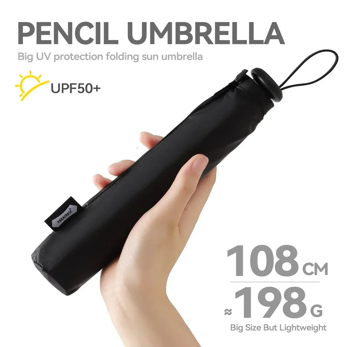 2026 Umbrella Super Light Windproof Rain Umbrella UV Protection Folding Pencil Dual Purpose Umbrella Sun Parasol Woman Gifts