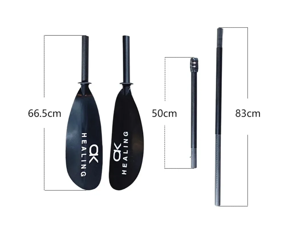 Stock 4-Section Black Carbon 3K Matte PVC Kayak Paddle 2150~2400mm Double ABS Blades with Detachable Shaft for Rowing Oar