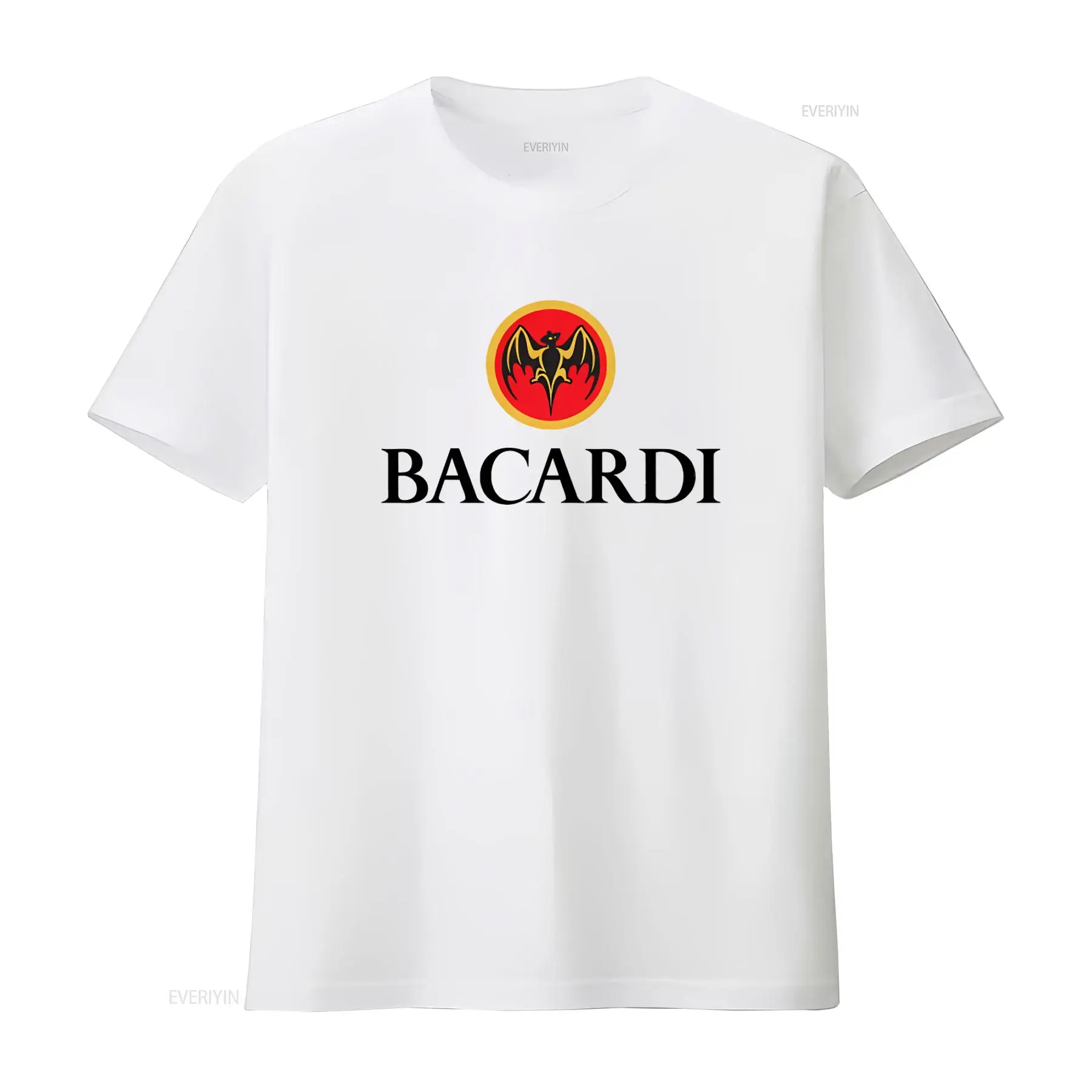 Bacardi Rum Logo Wit T-shirt Snelle verzending Hoge kwaliteit Stijlvol ontwerp vintage gewassen comfortabel unisex zacht homme mode
