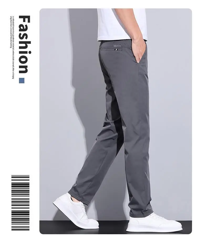 2026 Herren Eisseide Gerade Geschnittene Dünne Atmungsaktive Freizeithose Sommer Business Lange Hose Modisch Vielseitig Leichtgewichtig – Detail 4