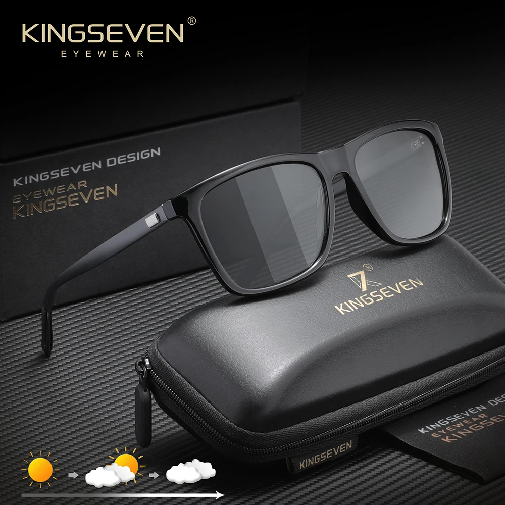 

KINGSEVEN Sunglasses Men Polarized Photochromic Sun glasses Women's Glasses Accessories Shades Oculos De Sol UV400