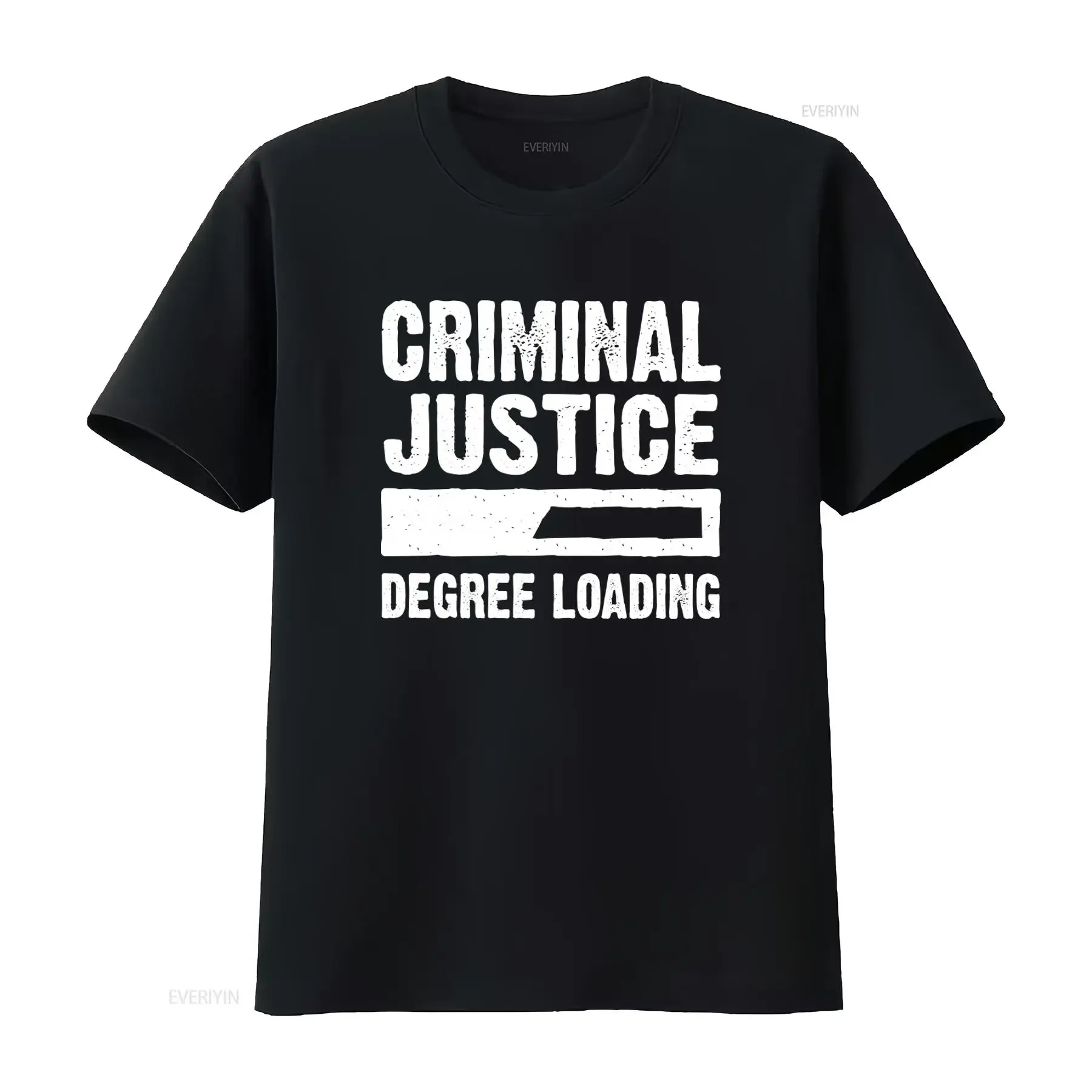 Criminal Justice Degree Loading Cool T Shirt for Major Graduation vintage Washed Comfortable Stylish homme fashion Casual Soft