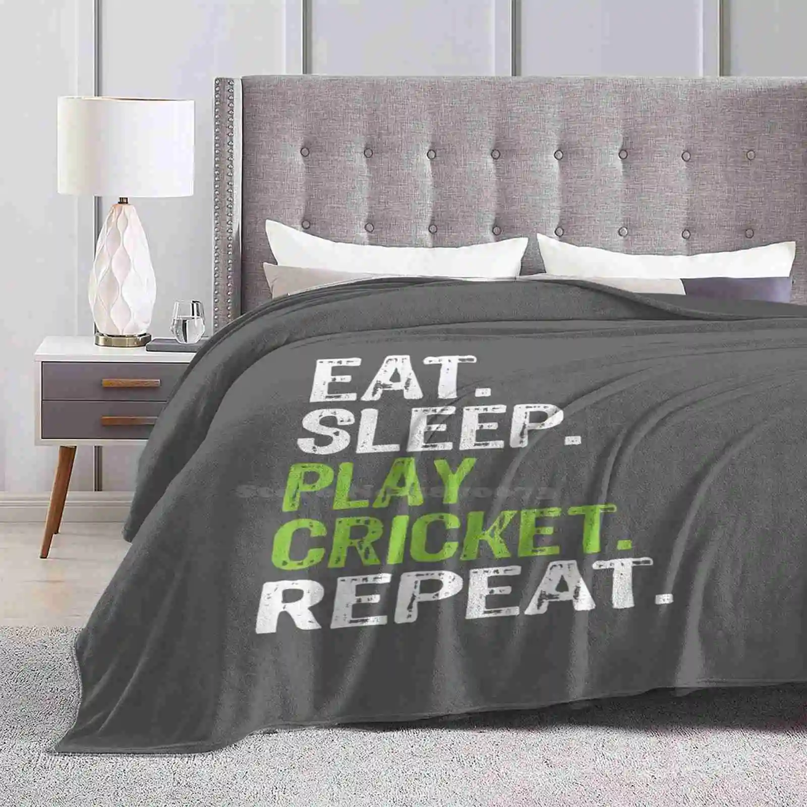 Best Eat Sleep Cricket Gift Design Best Selling Room Household Flannel Blanket Cricket Coach Love Cricket Cute Cricket Boys