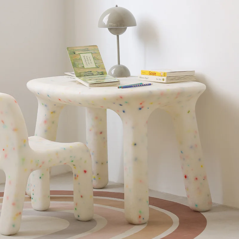 Environmentally friendly plastic early education table baby backrest table and chairs