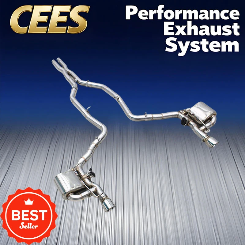 CEES Exhaust Pipes for Chrysler 300C V8 5.7L 2005-2010 Enhanced Sound X Pipe Performance Valvetronic Catback Muffler Chrome Tips