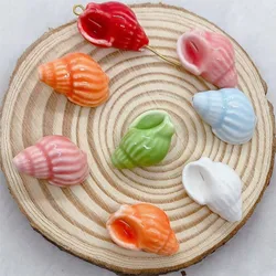 10Pcs Conch Shape Ceramic Porcelain Loose Beads For DIY Handmade Pendant Bracelet Necklace Accessories Jewelry Making Findings