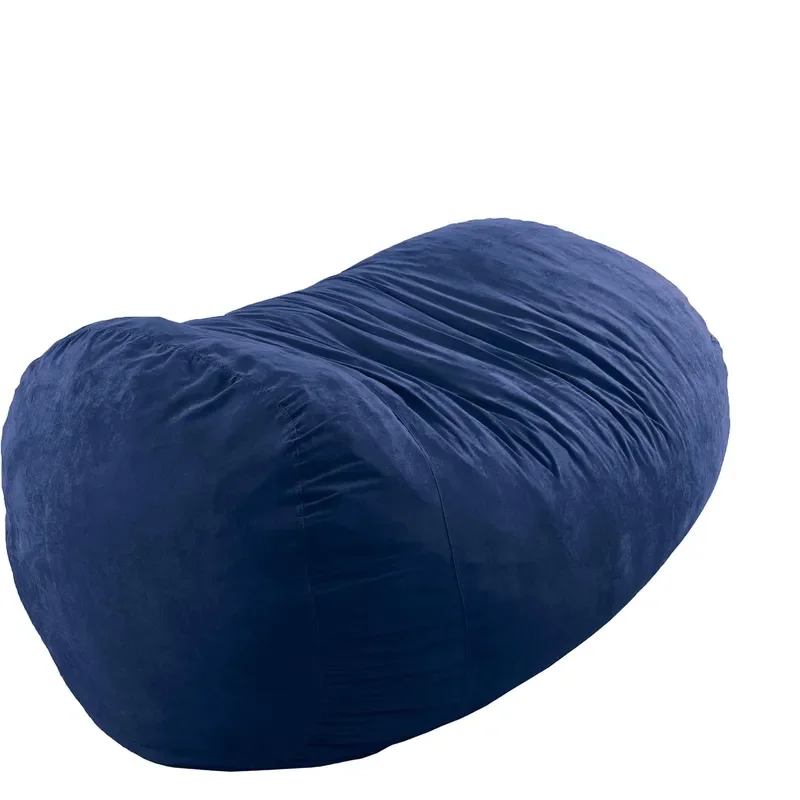 David Midnight Blue Faux Suede 8 Foot Lounger Bean Bag