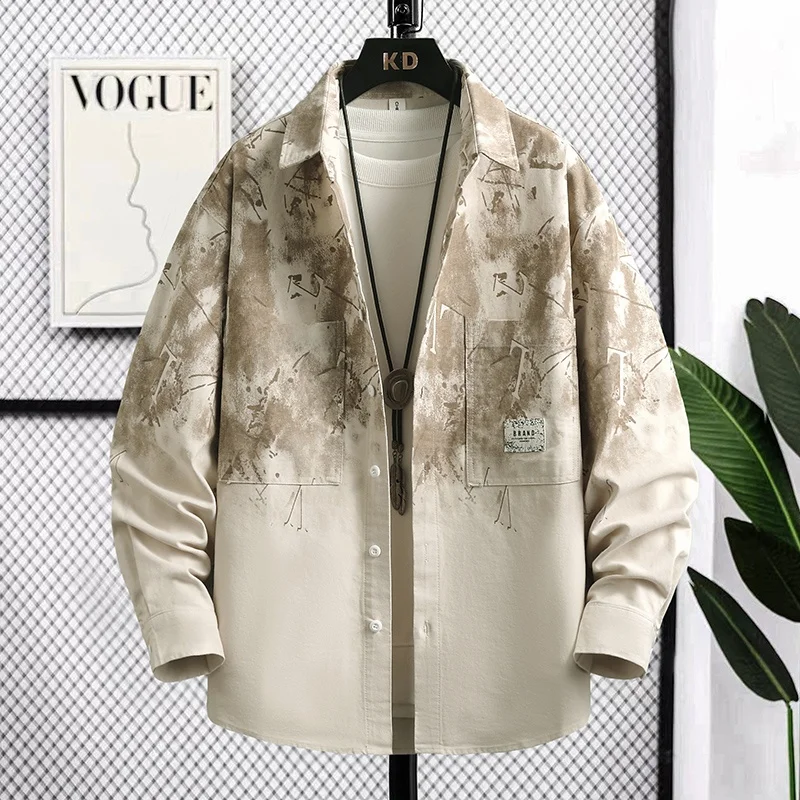 

Men's adient Long Sve Cotton irt Casual Sle Autumn Spring Faionable Jaet Comfortable Breathable Lightweight