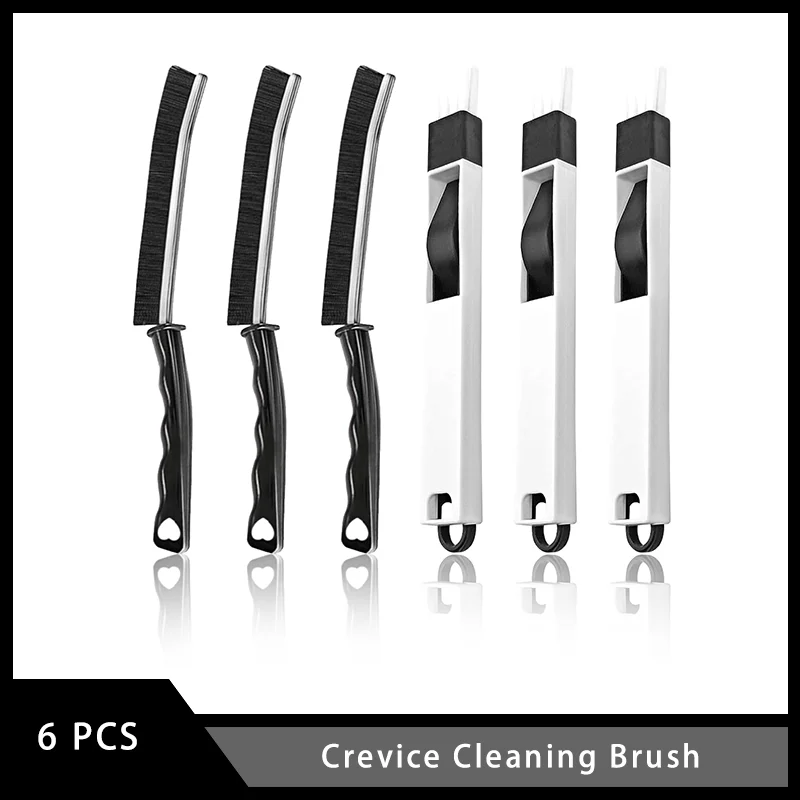 6 Pcs Crevice Cleaning Brush 2-in-1 Design Cleaning Brushes for Cleaning Car Vents Appliances Bathrooms Refrigerators Windows