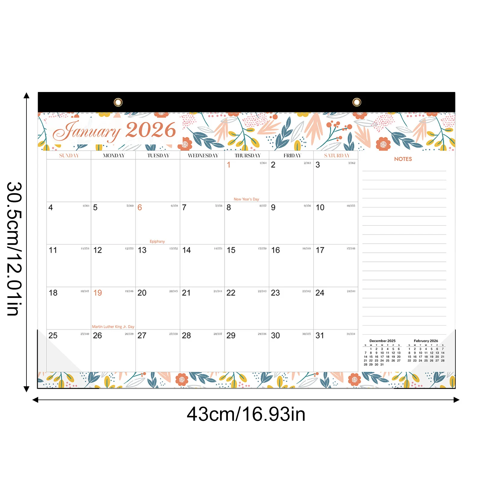 2026 papel grosso calendário de parede de natal papel requintado mini calendário de parede planejador decoração de escritório em casa calendário de parede