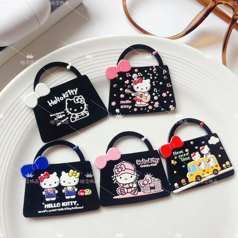 

10pcs Hello Kitty Accessories Cute Anime Acrylic DIY Women Handbag Keychain Doll Decorative Materials Kawaii Girl Gift Wholesale