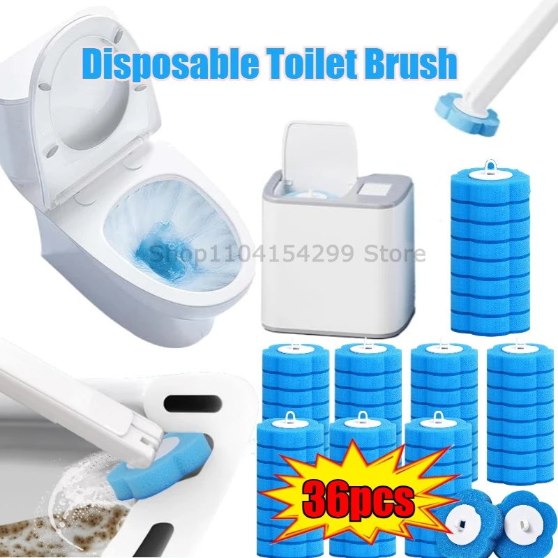 Toilet Brush Disposable Replacement Head Cleaning Kit Wall Mounted Toilet Brush with Extended Handle Cleaning Set Wc Accessories