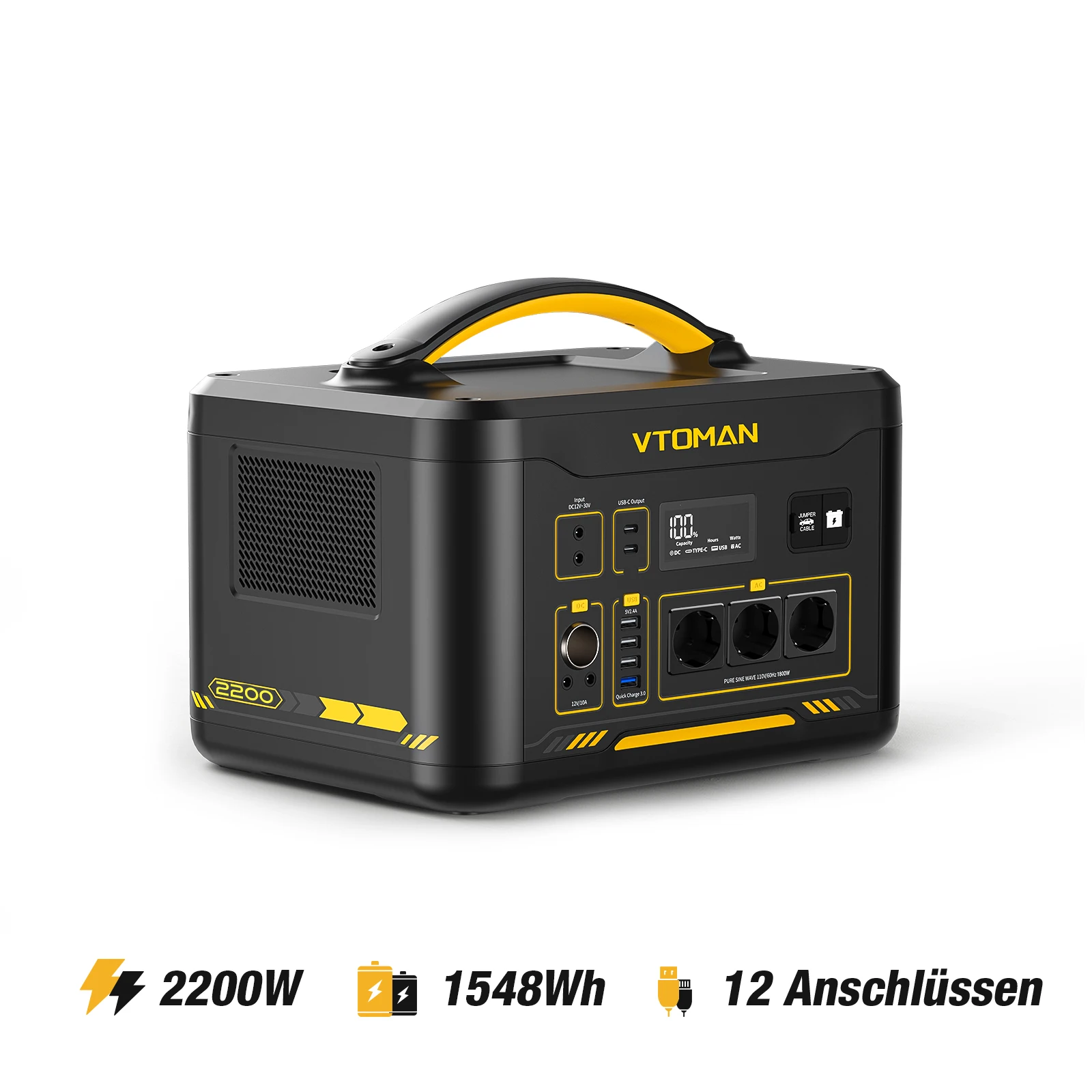 VTOMAN JUMP 2200 / JUMP 1800 ポータブル電源 828/1548Wh LiFeP04 