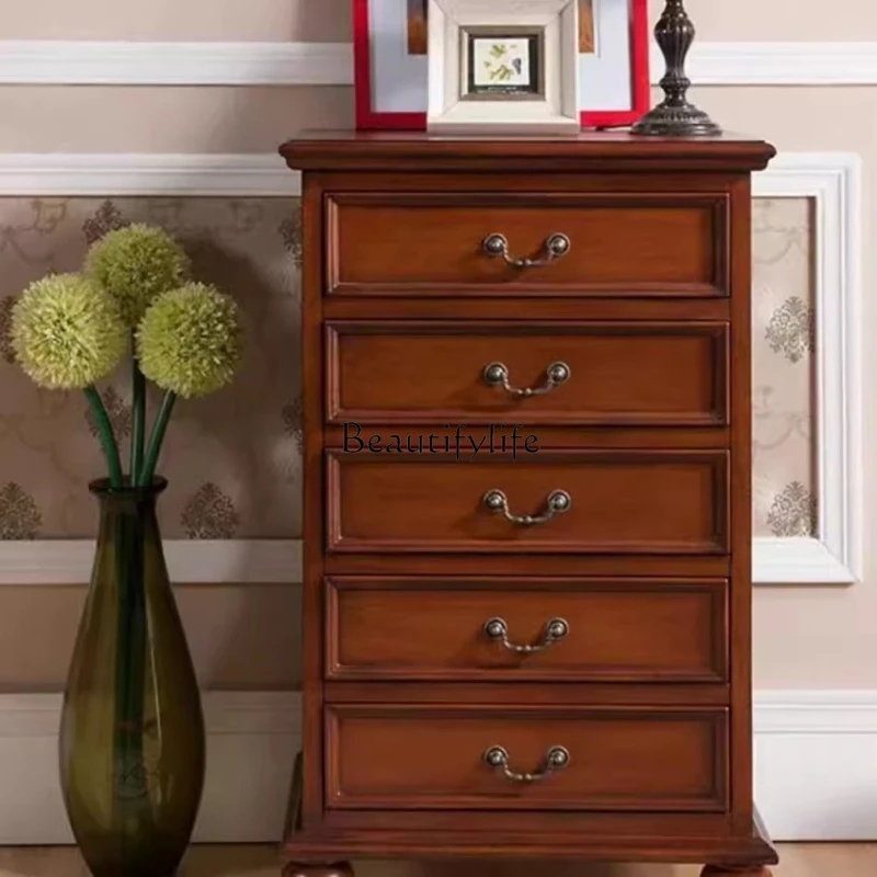 

*American chest full solid wood living room side cabinet storage cabinet master bedroom