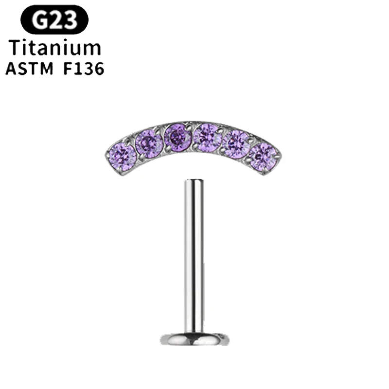 G23 Titânio Zircão Opala Tragus Brincos, Piercing Cartilagem Labret Interior, 16G 18G