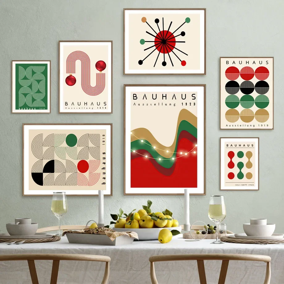 

Colorful Abstract Bauhaus Mid Century Modern Nordic Posters And Prints Wall Art Canvas Painting Wall Pictures Living Room Decor