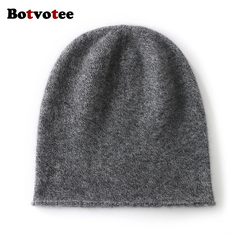 2025 Winter Unisex 100 Wool Hats Outdoor Casual Keep Warm Solid Color Cashmere Knitted Beanie Hat Women /Men Hedging Caps