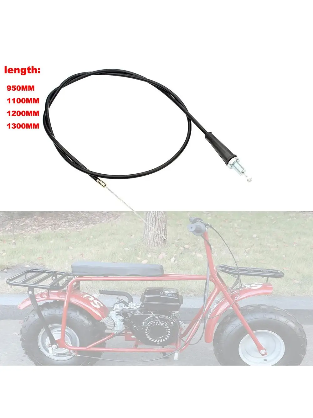 AliExpress NONE Motorcycle Straight Head Throttle Oil Cable 950mm/1100mm/1200mm/1300mm For Pit Dirt Bike Motocross ATV Accessories