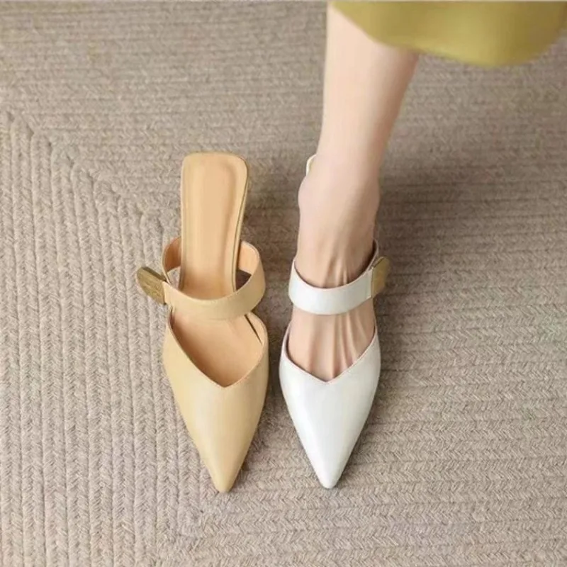 Sandals Women 2024 Summer High Heels Slippers Pu Heeled Sandals Stiletto Ladies Shoes Fashion Female Shoes Pumps