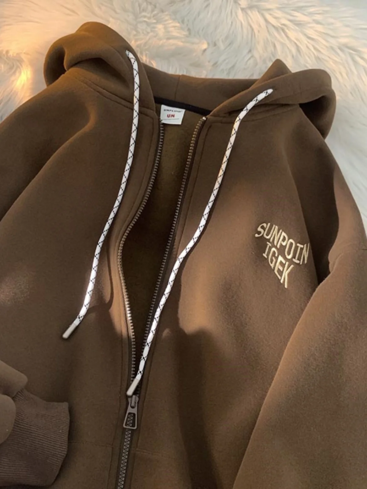 

Мужская толстовка-кардиган в стиле ретро, американского дизайна, коричневая, оверсайз, весенне-осенняя, плотная, молодежная, повседневная, модная