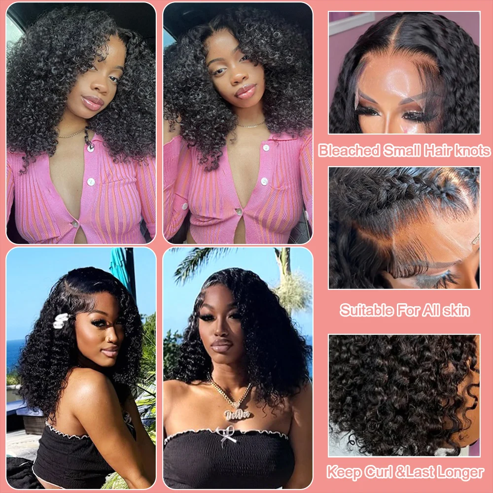 13x4 Raw Brazilian Virgin Curly Short Bob Wigs 250% Loose Water Wave Human Hair Wig 5x5 Glueless Human Hair Wigs Ready to Go Deep Wave 13x6 Hd Transparent Lace Front Wigs For Black Women ﻿