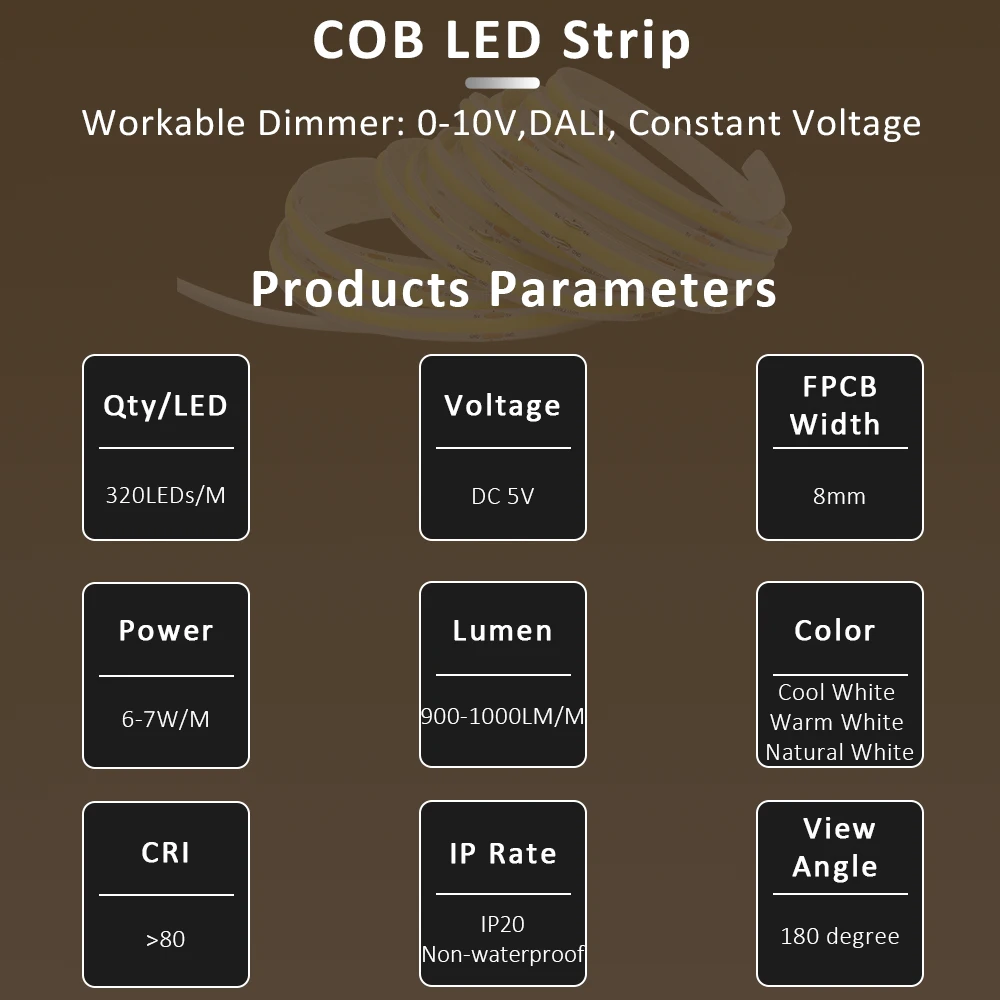 Handveegsensor COB-striplicht DC 5V USB Beweging AAN UIT Dimbaar Flexibel lint Achtergrondverlichting TV Keuken Onder kast Tape Lamp