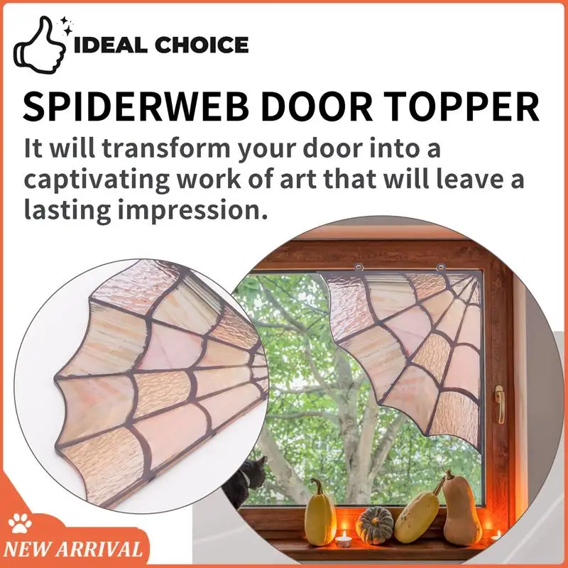 Emption!Spiderweb Door Topper, Door Topper Wall Decor, Halloween Door Corner Sign,Window Wall Hanging, Door Frame Ornament