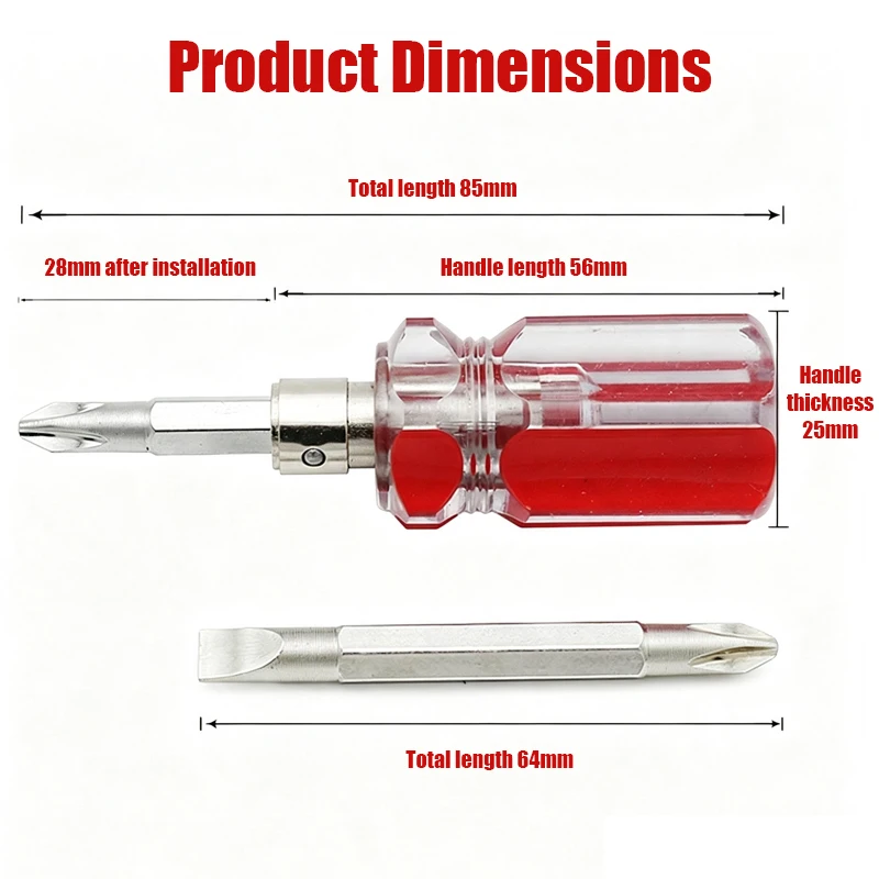 2 In 1 Dual Purpose Radish Head Screwdriver Kit Mini Portable Magnetic Slotted  Flat Head Phillips Screwdriver Hand Repair Tool