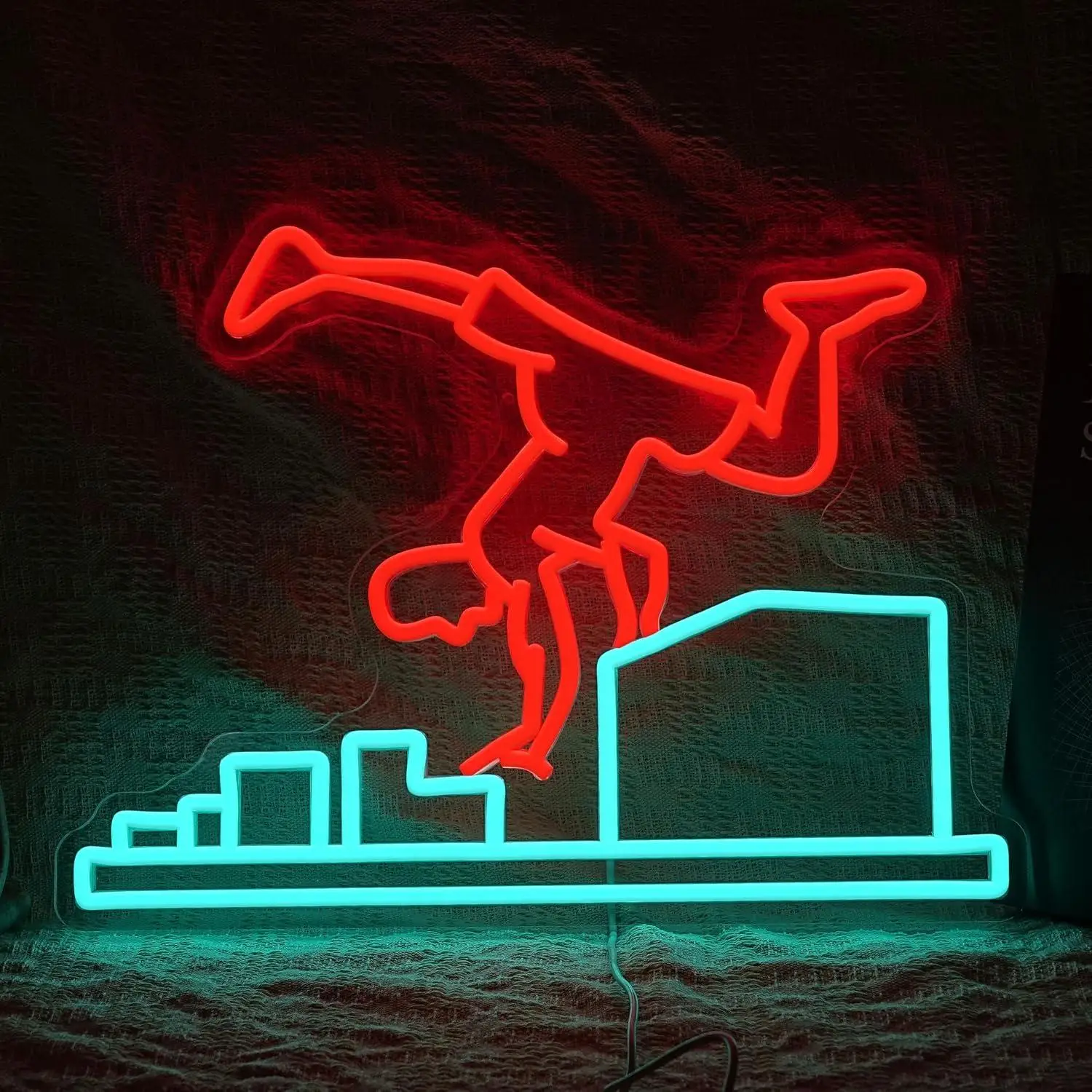 Parkour Neon Sign USB Dimmable LED Light for Boys Bedroom Man Cave Club Party Athlete Wall Decoration Night Light Gifts for Kids