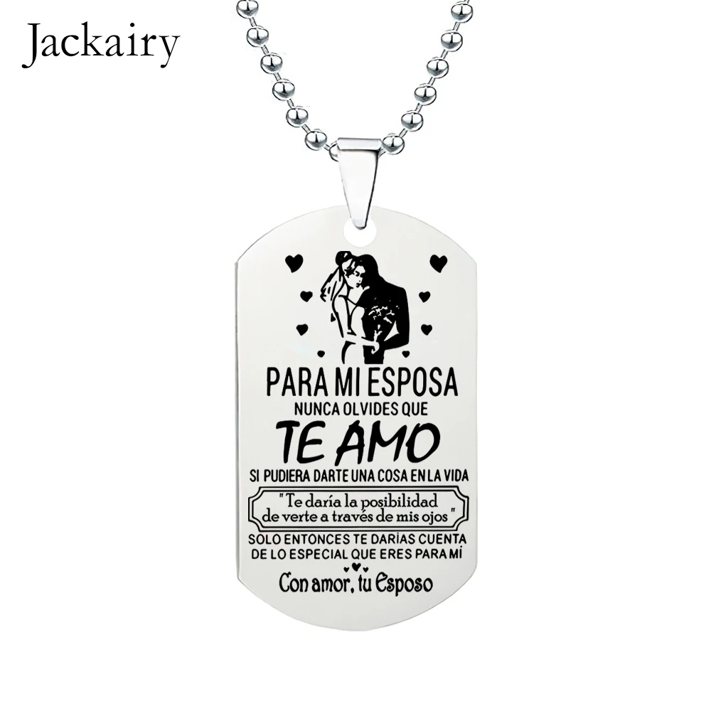 Spanish Pendant Necklace Gift for Wife From Husband Para Mi Esposa Nunca Olvides Que Te Amo Keychain Valentines Anniversary Gift