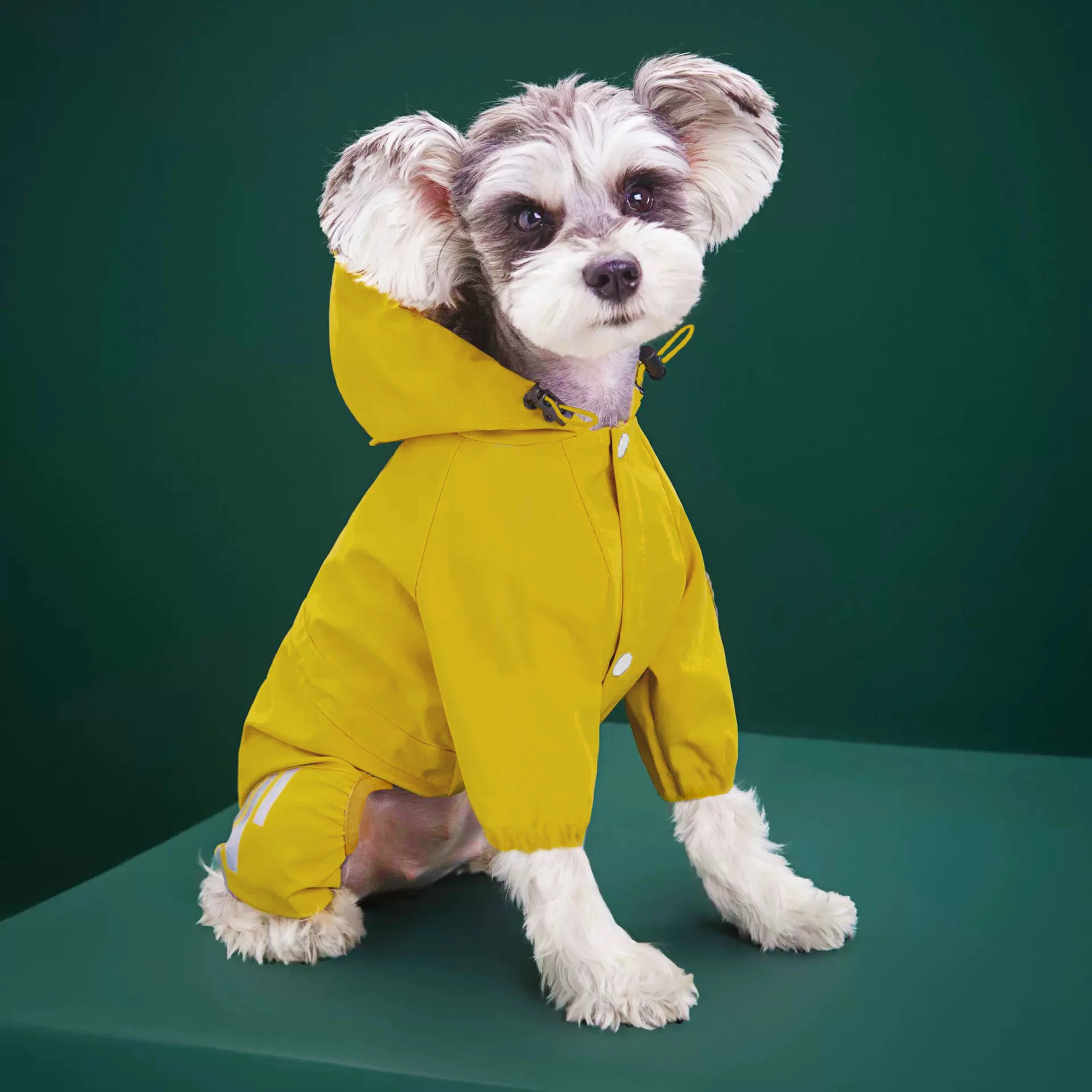 

1pc Reflective Adjustable Pet Raincoat with Leash Loop, Waterproof Hooded Rain Gear for Dogs, Medium and Small Breeds, Hand Wash