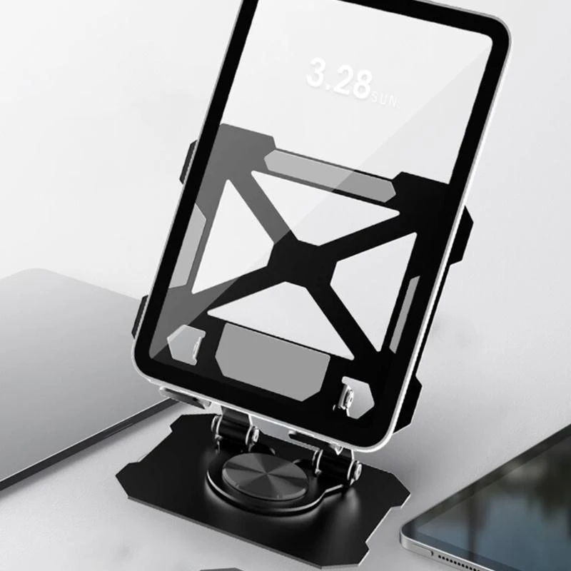 Multiple Aluminum Desktop Stand for Tablets, 360 Degree Rotating, Adjustable Heights, Heavy Tablets Support Bracket