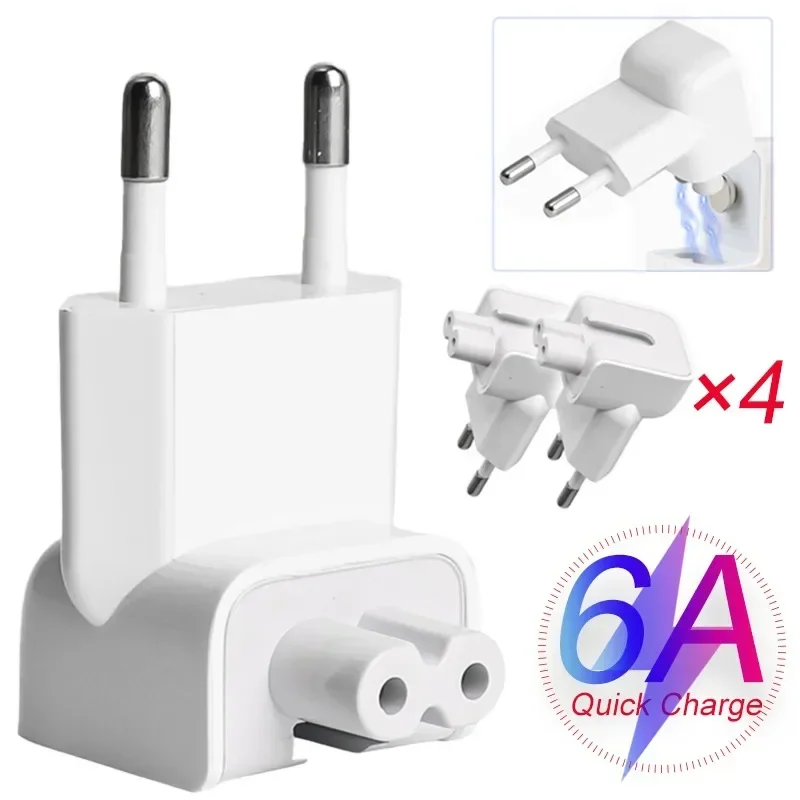 1-4PCS Mini EU Adapter Travel Converter Fast Charging Power Adapters For IPad 10W 12W MacBook Pro 85W 60W AC Power Wall Plugs