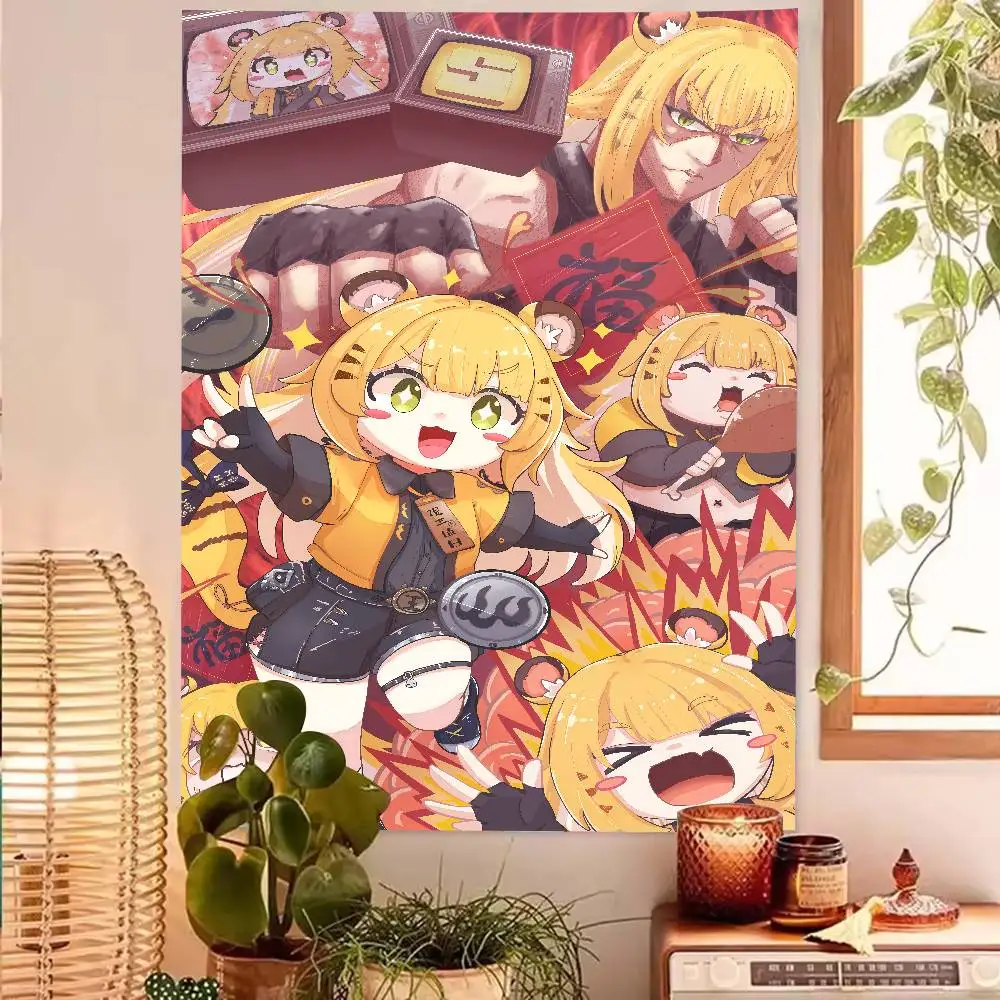 Kawaii لطيف فتاة Jufufu Zenless منطقة صفر ألعاب نسيج الجدار الشنق فن الديكور خلفية جمالية القماش عيد ميلاد Gif