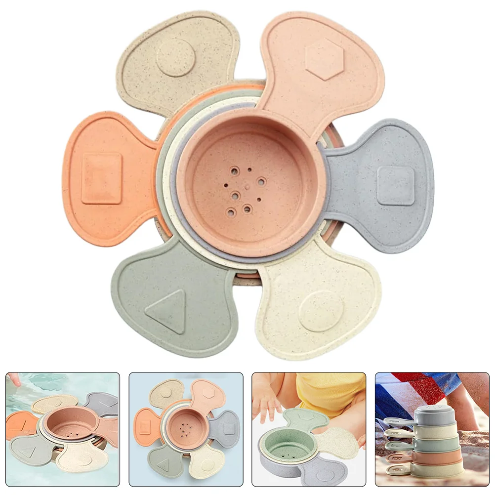 

1Set Stacking Cups Baby Educational Intelligence Sand Timer Nesting Bath Stackable Toddler Gifts
