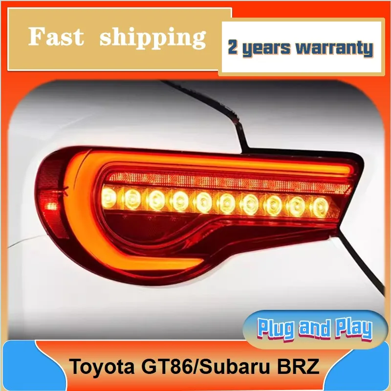 

Стайлинг автомобиля для Toyota GT86 Задний фонарь 2013-2019 Subaru BRZ Задний фонарь FT86 Задний DRL Противотуманный тормозной сигнал поворота Реверсивный
