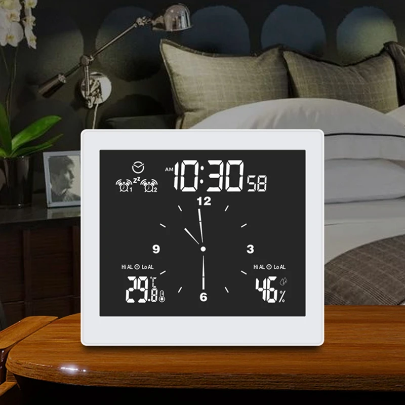 Digital Clock Alarm Clock Thermometer Hygrometer Waterproof Shower Clock Bathroom Clock Countdown Timer For Kitchen