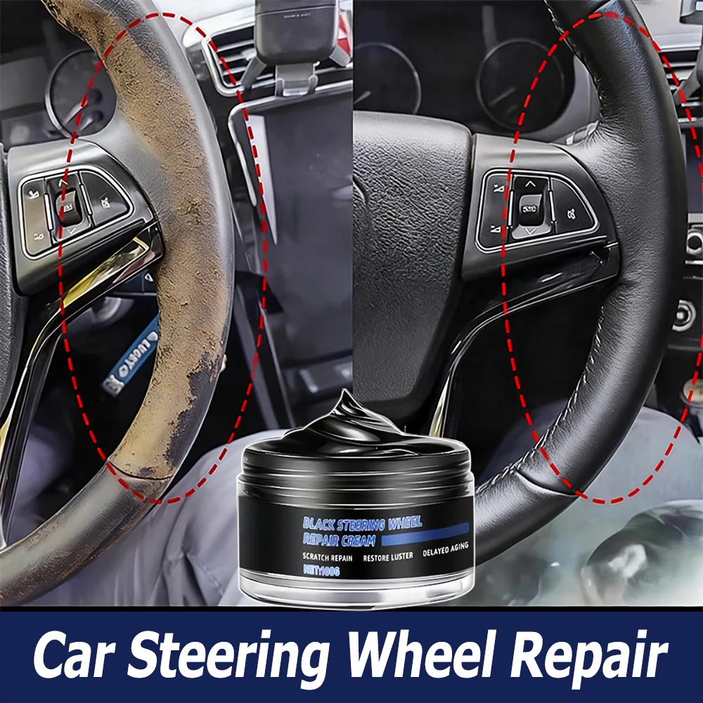 Car Steering Wheel Restoration Paste 100g Black Plastic Parts Coating Enhanced Shine Restores Cracks Remove Scratches Oxidation