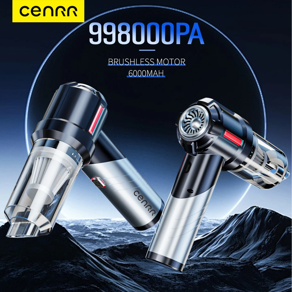 CENRR Cordless Car Vacuum Cleaner Strong Suction High Wireless Portable Handheld Vacuum Cleaner Mini Car Cleaner Home Appliance