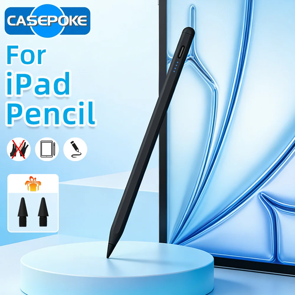 

New Magnetic Stylus Pen For 2025-2018 Pro Air Mini iPad Pencil with Palm Rejection High Sensitivity for Apple Pencil with LED