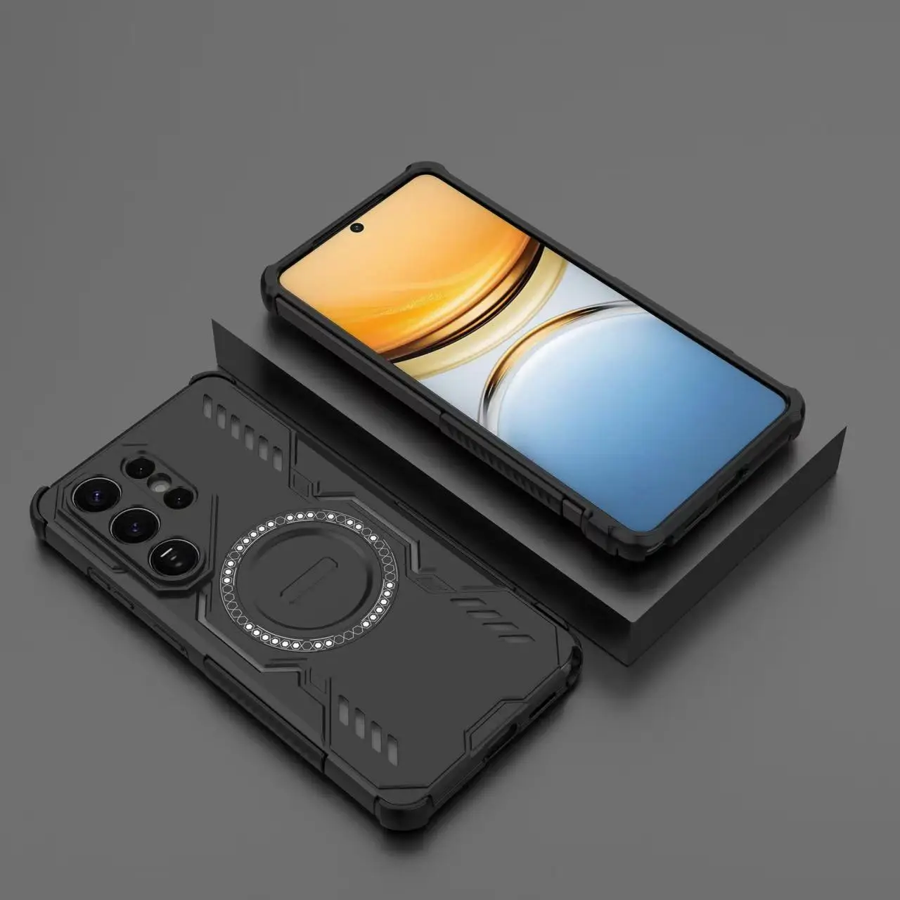 حافظة لهاتف سامسونج جالاكسي S24 S25 S26 S23 Ultra Plus Edge S26 PRO S24 S25 FE غطاء حماية لعدسة مغناطيسية صلبة مقاومة للصدمات