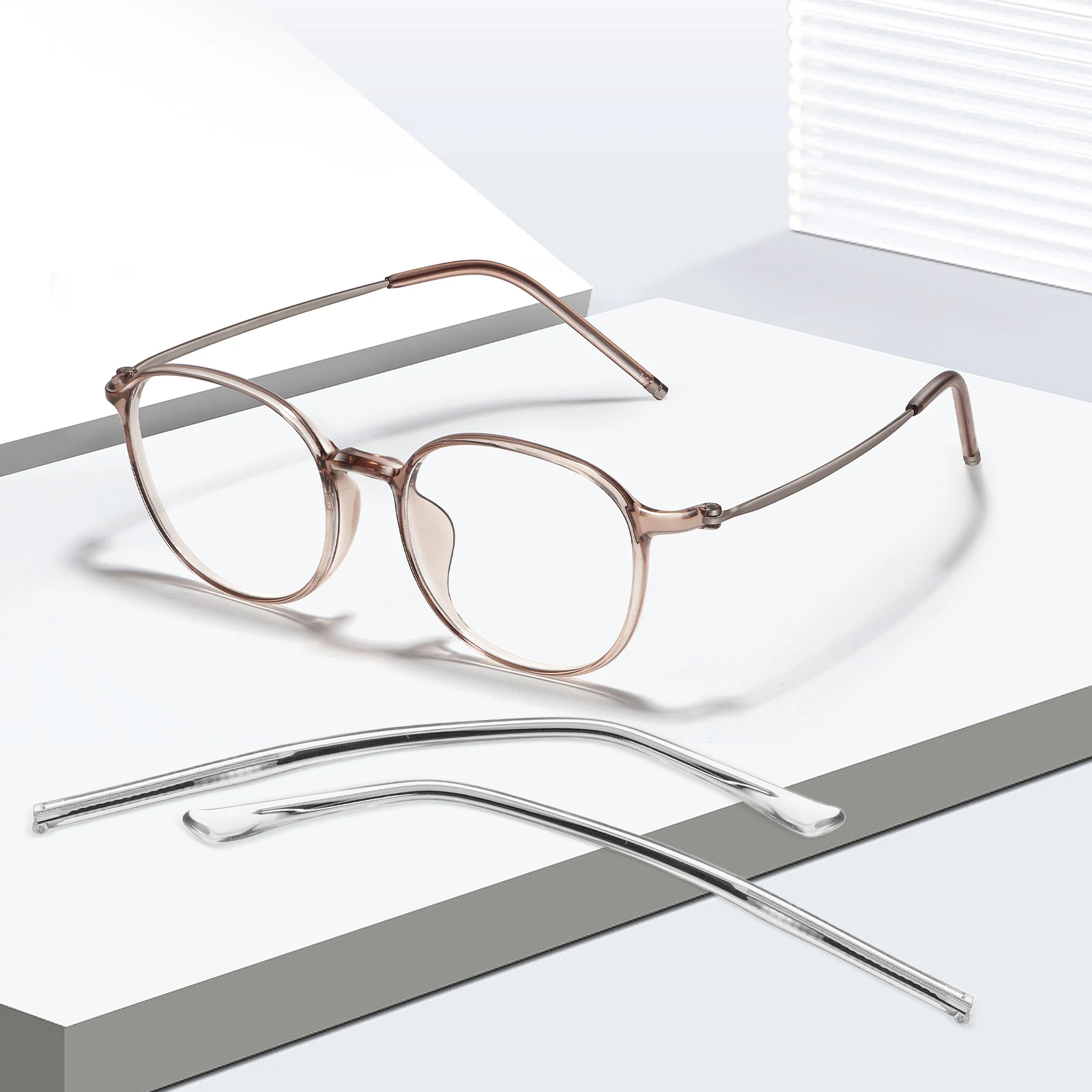 

Crystal Clear Metal Glasses Legs Replacement Universal Fit Lightweight Easy Installation Eyewear Accessories Glasses Leg Bracket