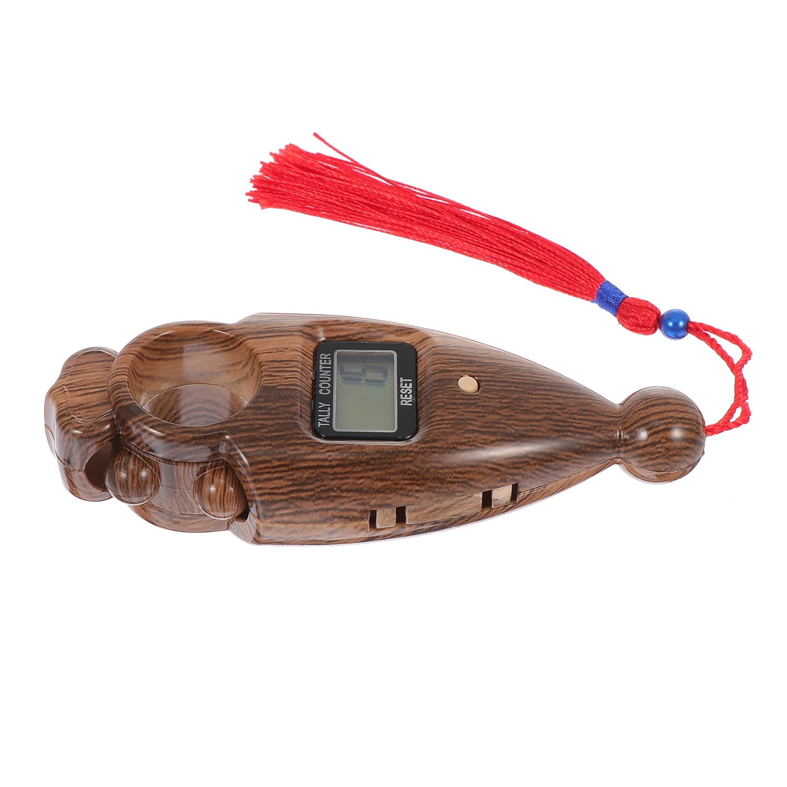 

1pc Wooden Grain Bead Counter Digital Screen for Prayer Counting Electric Wood Color Random Tassel Durable Practical