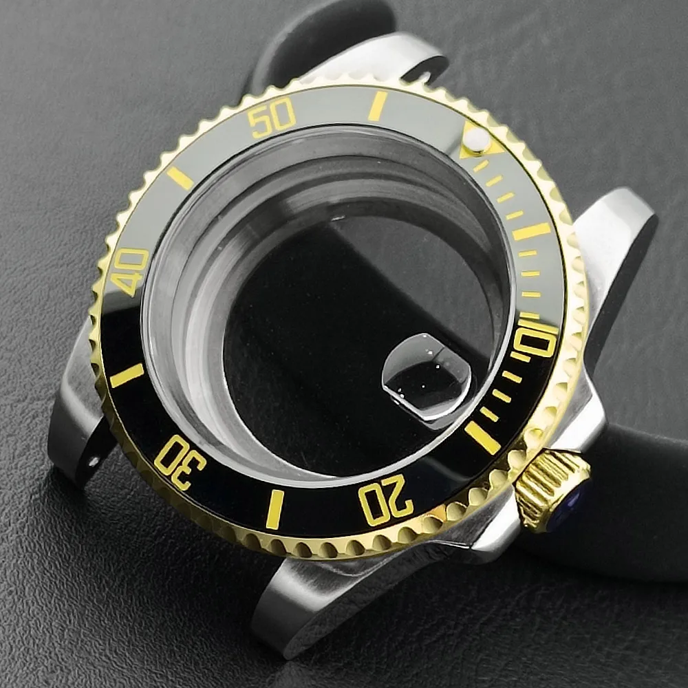 

Корпус механических часов 40,5 мм подходит для NH35 NH36, механизм с сапфировой линзой, золотой корпус из нержавеющей стали, аксессуары для часов