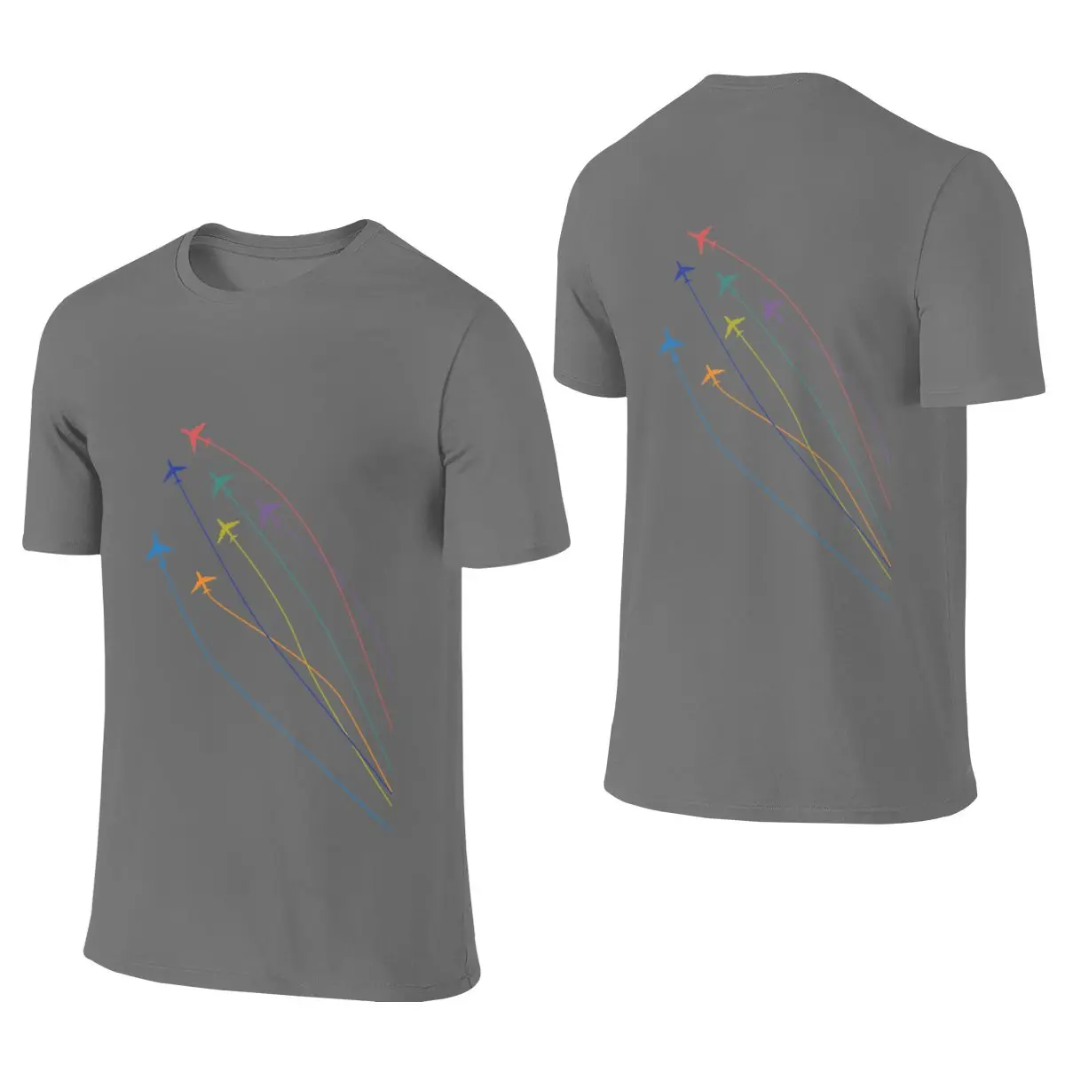 Racing Airplane Jets Lengthening Reversible T-shirt High-End Minimalism Dark Color Schemes Tee