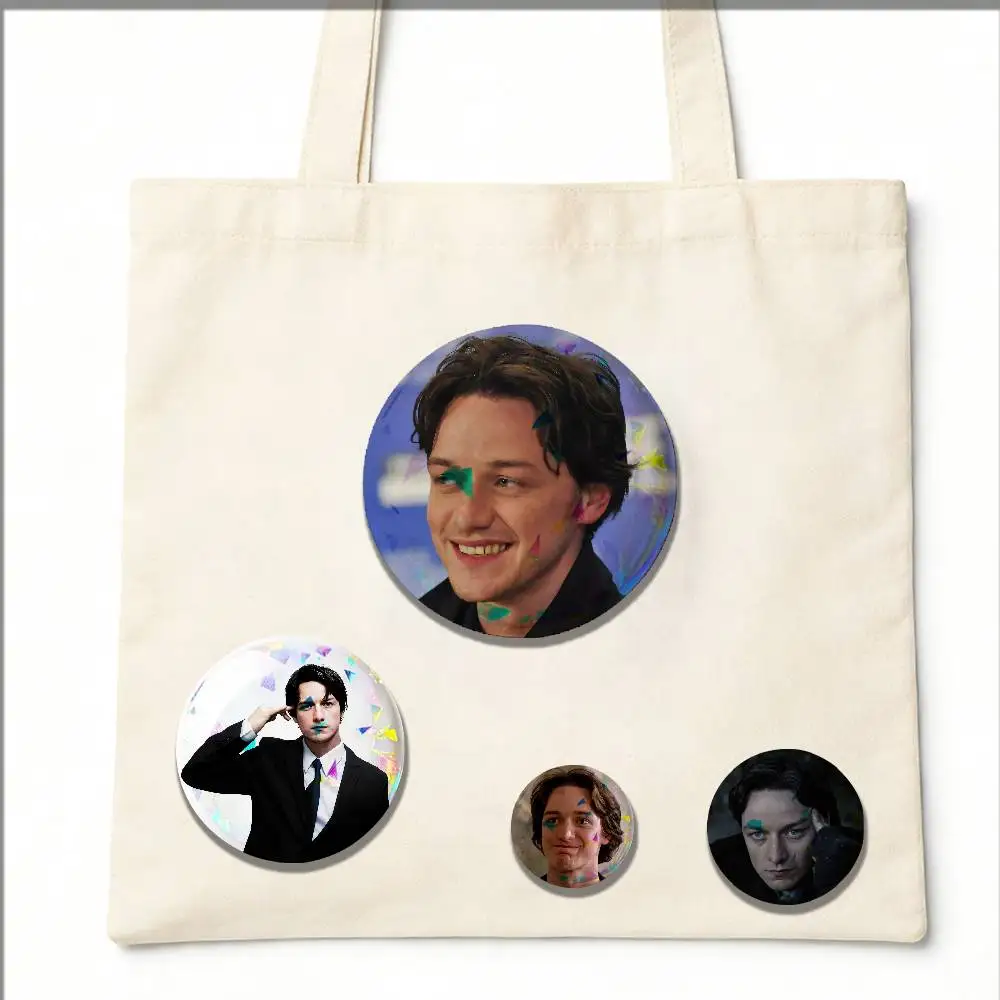 DIY Pin Insignia Emblem Button Round Gift Cosplay Laser Film Case For James Mcavoy Actor Badge Cover 25mm 32mm 44mm 58mm