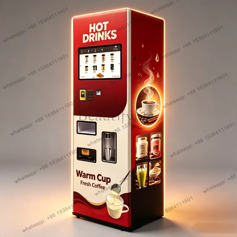 Hot Drink Vending Machine Touch Screen Automatic Fresh Brew Coffee Hot Beverage Vending Equipment Customized