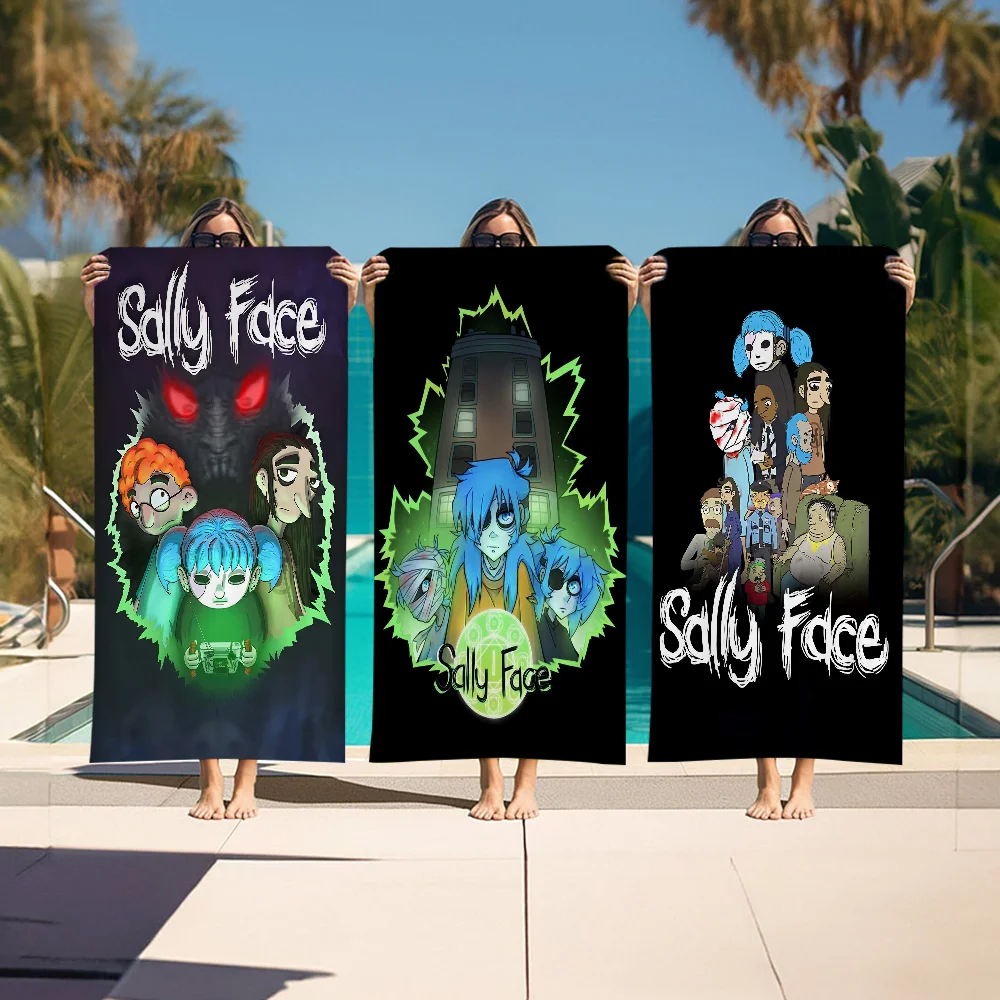 

Game S-Sally F-Face Anime Beach Swimming Towel Soft Absorbent Washcloth Children's Gifts For Kids Travel Camping Gym